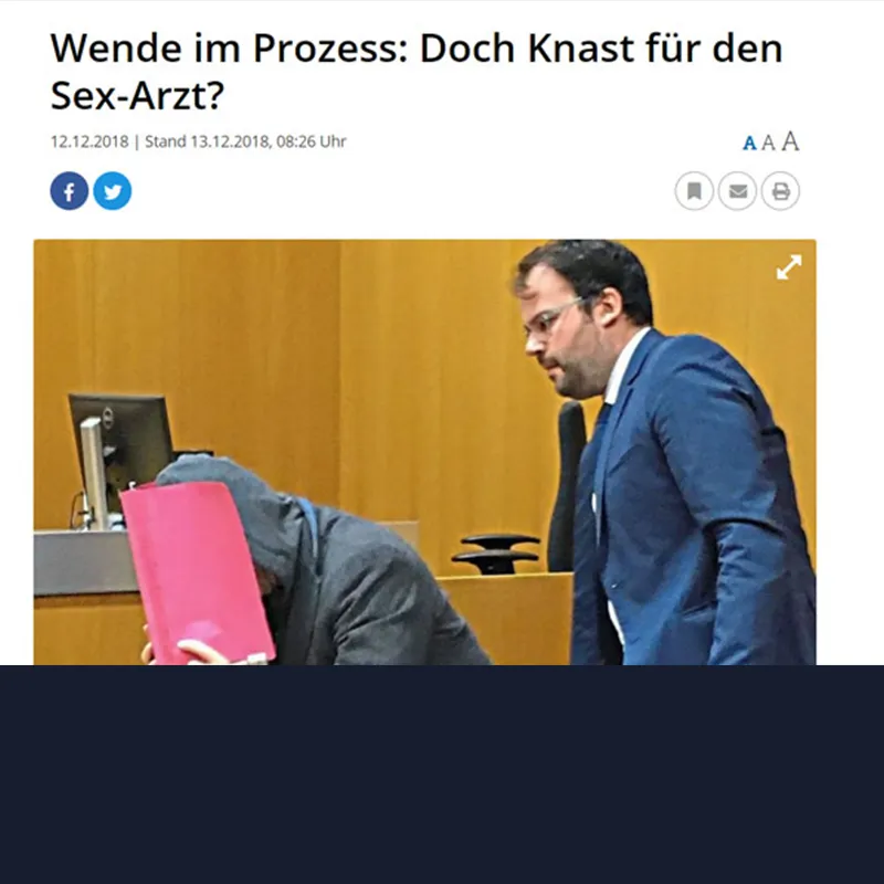 You are currently viewing Wende im Prozess: Doch Knast für den Sex-Arzt?