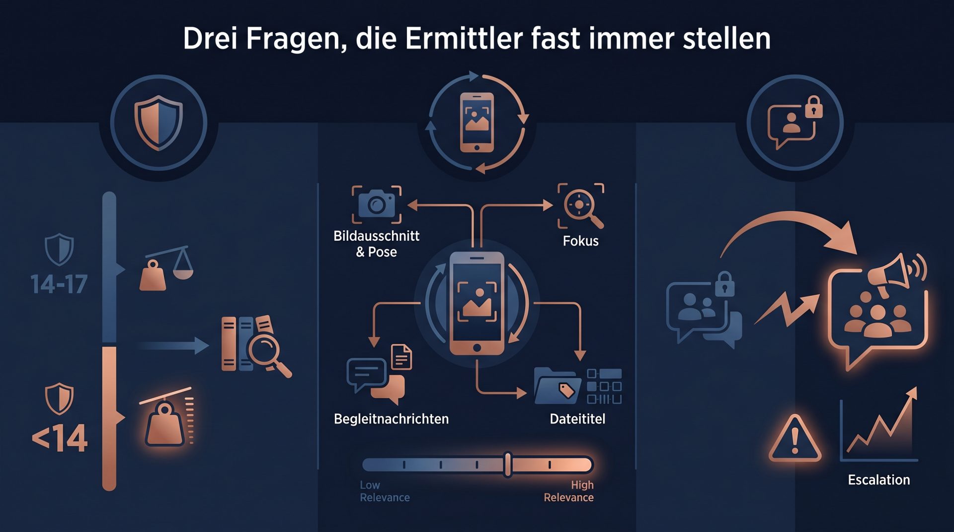 Alter, Bildinhalt und Weitergabe sind zentrale Faktoren im Sexting Jugendstrafrecht: Ab 14 Jahren gelten andere Maßstäbe,…